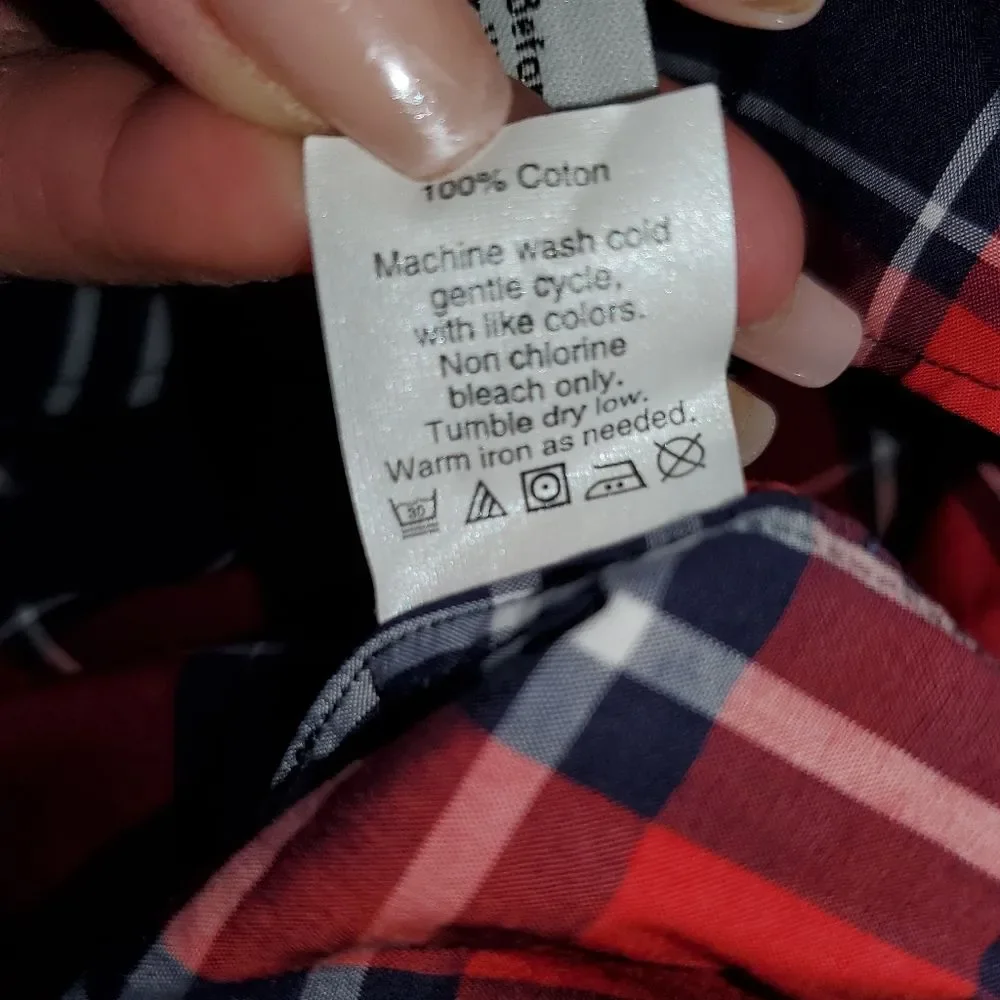 J. Crew Thomas Mason Archive Red Blue Plaid Slim Fit Button Down Shirt XL